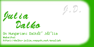 julia dalko business card